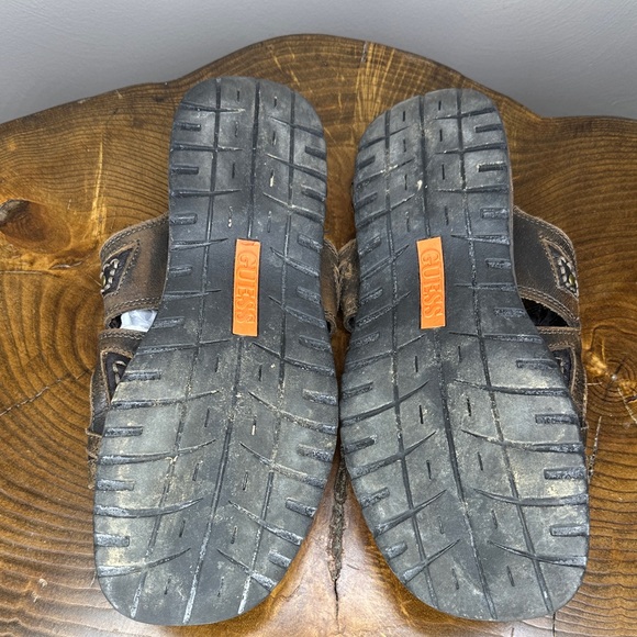 Guess Y2K Studded Distressed Brown Leather Sandals Mens Size 9 - Picture 14 of 14